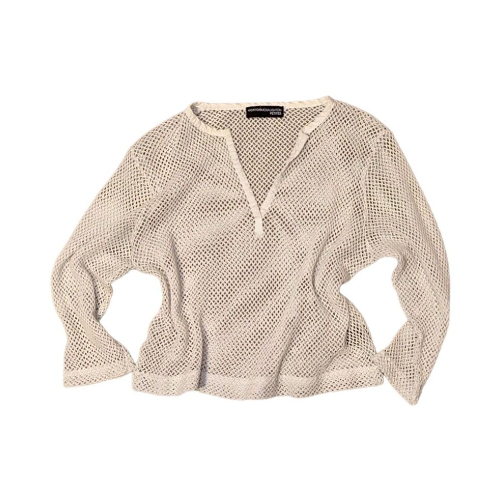 norton mcnaughton petite white mesh top